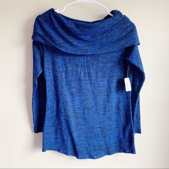 Soma Blue Melange Off Shoulder Tunic Top NWT - Picture 2 of 6